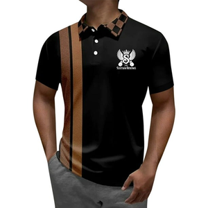 Últimos diseños de camisas de moda para hombres Camisetas polo con estampado personalizado Hombres Sublimación Impreso de talla grande para hombres - Product Image 6