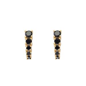 Negro 0,50 TCW redondo brillante corte Moissanite Stud pendientes para mujer diamante Studs aniversario regalo joyería para ella - Product Image 1