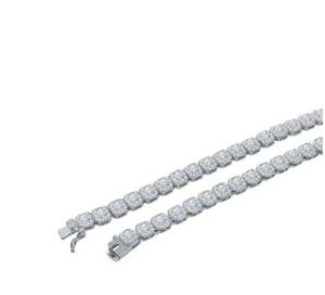 Unisex Moissanite <b>Tennis</b> Chain <b>Necklace</b> 3mm-6mm Round Iced <b>Silver</b> Sparkling Bling for Streetwear Gift for Him and Her - Product Image 2