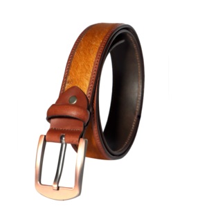 Ceinture en cuir de peau de vache véritable faite à la main avec boucle à ardillon haut classement longueur personnalisée boucle en laiton-prix du marché de gros disponible - Product Image 1
