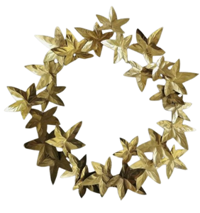 Acabado dorado personalizado y tamaño, corona de acabado clásico, corona creativa para ocasiones navideñas, metalistería, decoración navideña - Product Image 5