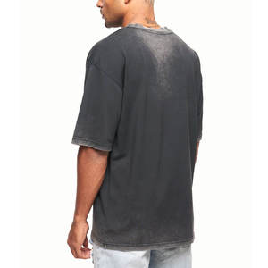 Venta al por mayor 100% algodón lavado ácido camiseta para hombres personalizado 300Gsm peso pesado Vintage camiseta personalizada en blanco camiseta - Product Image 3