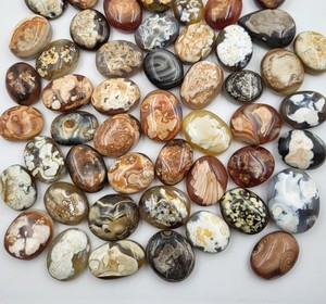 Agate naturelle en gros, forme ovale, pierre précieuse, agate naturelle imprimée pour la méditation et les bijoux - Product Image 2