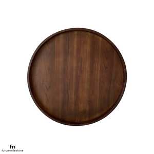 Vajilla decorativa rectangular de madera maciza Real Natural para servir fruta, plato de postre, bandeja para servir café, bandeja para servir café - Product Image 1