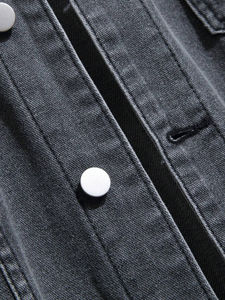 Veste en jean à capuche pour homme, fermeture boutonnée sur le devant, manches longues, fermeture éclair, jean vintage, entièrement personnalisable - Product Image 5