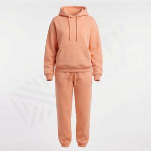 Ensemble de survêtement en coton et polyester pour femmes, 2 pièces, surdimensionné, ensemble de détente, sweat-shirt à épaules tombantes, tenue décontractée d'automne, doux, pour la salle de sport - Product Image 1