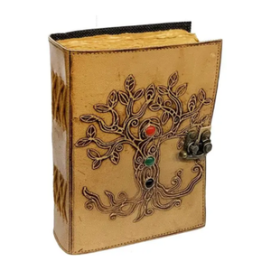 Diario de Cuero Genuino Hecho a Mano, Organizador con Diseño de Árbol de la Vida y Madre Tierra en Relieve, Cuaderno de Bocetos de 8x6 Pulgadas, 120 Hojas, Regalo para el Día de la Tierra - Product Image 5