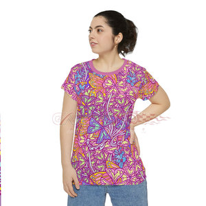 Camiseta Sublimada para Mujer, Corte Holgado, Ligera, Tela de Poliéster/Algodón, Transpirable, con Estampado Personalizado, Secado Rápido - Product Image 4