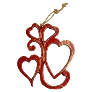 Conception de finition plaquée coeur avec décor à la maison en métal solide décor d'arbre de Noël pour la conception suspendue - Product Image 4