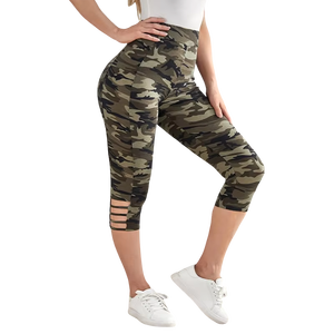 Short léopard grande taille pour femmes découpes latérales en tricot à haute élasticité séchage rapide Spandex/Nylon sportif à la mode décontracté - Product Image 1