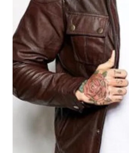 Veste en cuir pour hommes, vêtements décontractés de couleur unie, veste en cuir confortable pour hommes à la mode - Product Image 6