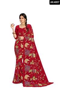 Dernière Georgette Saree Tissu Usure Fil Séquence Travail Banglory Soie Plaine Blouse Matériel pour Party Wear Fonction Indian - Product Image 5