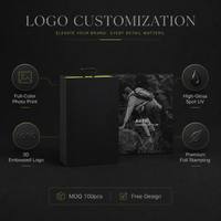 Caja de embalaje deportiva personalizada con impresión fotográfica a todo color, estilo libro, solapa magnética, asa de transporte, negro mate, para electrónica deportiva