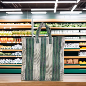 Sacs de courses en PP tissé extra-larges écologiques en nylon, rayés, durables, fabriqués en Inde - en vrac - Product Image 4