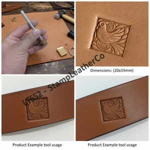 Sello de cuero de pájaro caprichoso LT652 20x19mm (11/14 \ "X 3/4 \") para manualidades de cuero - Product Image 1