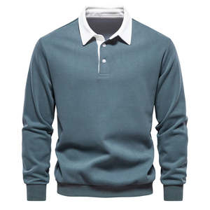 Wholesale Custom Cotton Casual Blank <b>Long</b> <b>Sleeve</b> <b>Polo</b> <b>Shirts</b> <b>for</b> <b>Men</b> High Quality Oversized Solid Color <b>Long</b> <b>Sleeve</b> <b>polo</b> Tshirt - Product Image 4