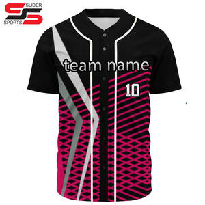 Camiseta de béisbol de poliéster profesional personalizada al por mayor para adultos sublimación completa Impresión digital diseño de malla transpirable - Product Image 3