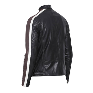 Chaqueta de cuero de piel de vaca para hombre profesional PU estilo callejero Popular con cuello levantado MOQ bajo ODM personalizado - Product Image 6
