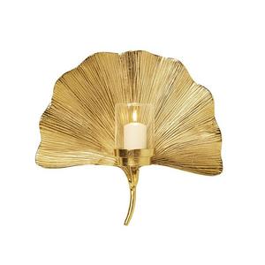 Porte-bougie en métal de Noël au design attrayant, couleur or laiton, à suspendre au mur pour la décoration de la maison et des hôtels - Product Image 3