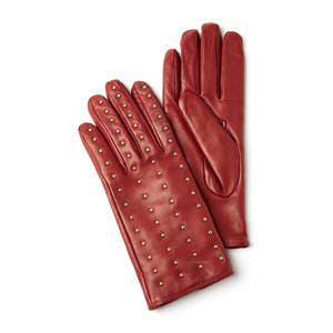 Guantes de Piel de Oveja para Mujer con Pantalla Táctil y Tachuelas Doradas, Ecológicos, para Uso Diario en Invierno, Deportes al Aire Libre y Ciclismo - Product Image 1