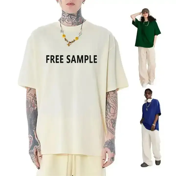 2024 Wholesale Summer High Quality 260GSM Heavy Weight 100% Premium Cotton Casual Plain Oversize Black T shirt for Men