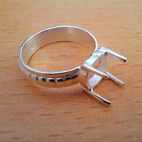 Bague classique en argent sterling 925 avec sertissage pré-découpé pour collet de 7-30 mm, accessoires de joaillerie en métal moulé, ravissante