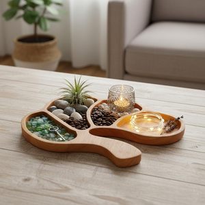 Plato de Servir Artesanal de Primera Calidad, Madera Natural Pulida y Condimentada, Elegante y Decorativo, a Bajo Precio para Restaurantes - Product Image 6