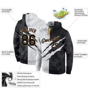 Custom Name Number Applique Fleece Full Dye Sublimation Sweatshirts <b>Jumpers</b> Mens 100% Polyester Fleece Hoodies - Product Image 4