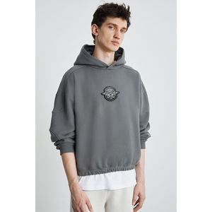 Sweat-shirt en molleton de coton biologique pour homme GRIMELANGE avec détails brodés, doux et confortable - Product Image 3