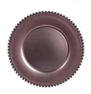 Assiette de présentation haut de gamme avec bord doré, élégante et réutilisable, pour banquets, mariages, réceptions et traiteurs - Product Image 2