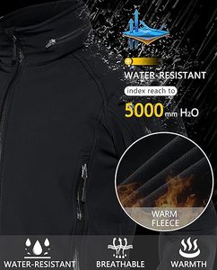Vestes d'hiver de haute qualité en tissu softshell, vestes softshell coupe-vent, vestes softshell imperméables pour le sport en plein air - Product Image 4