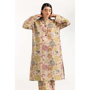 Conjunto Casual de 2 Piezas para Mujer, Color Beige, con Estampado de Rayas Zari, para Primavera/Verano, Talla XXS, Top y Pantalón - Product Image 3