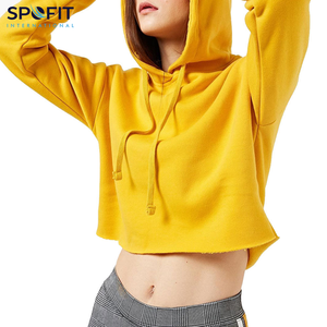 Vente en gros Top court de haute qualité Sweat à capuche tendance en plein air Top court à manches longues Sweats à capuche pour femmes avec couleur personnalisée - Product Image 5