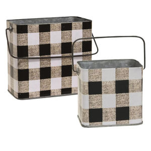 Diseño de cuadros de Búfalo Blanco y negro para el hogar, Bar y restaurantes, Cubo de cerveza cuadrado de hierro, cubo colgante para maceta de jardín - Product Image 4