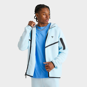 เสื้อมีฮู้ดน้ำหนักเบาสำหรับเสื้อกันหนาวมีฮู้ดน้ำหนักเบามีซิปรูดเปิดไหล่โอเวอร์ไซส์พร้อมกระเป๋าด้านหน้า - Product Image 1