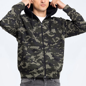 Sweat à capuche zippé en polaire d'hiver 100% respirant pour hommes, haute qualité, service OEM personnalisé, design de poche, matière polyester/coton - Product Image 2