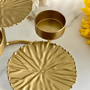 เชิงเทียนโลหะหรูหราทรงดอกบัวหลายชั้น สำหรับตกแต่งบ้าน งานแต่งงาน และโต๊ะเทศกาล - Product Image 2