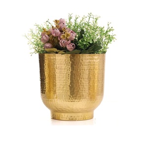 Jardinière en métal doré, décoration de pépinière, pot de fleurs en métal, nouveau style, jardinière arrondie - Product Image 6