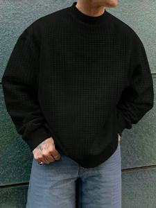 เสื้อสเวตเชิ้ตโอเวอร์ไซส์ผ้าฝ้าย 100% คุณภาพสูง น้ำหนักเบา สำหรับผู้ชาย แบบขายส่ง ปักลาย แขนยาว - Product Image 6