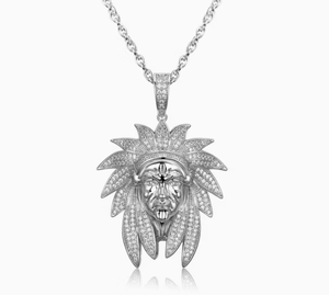 High Quality <b>Diamond</b> Hip Hop Jewelry Export Silver Plated Pendant with Rope Chain Iced Out Rapper Necklace for Unisex Use - Product Image 2
