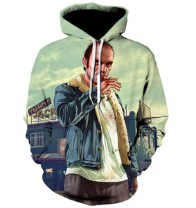 เสื้อสเวตเตอร์พิมพ์ลายสำหรับผู้ชายเสื้อพิมพ์ลายพัฟสกรีนปักโลโก้แบบเรียบ - Product Image 2