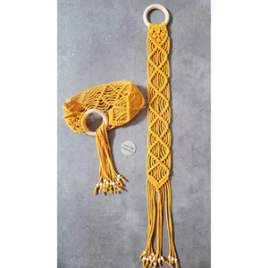 Handmade Yellow Rope Curtain Tie Back <b>Holder</b> Woven Large Size Perfect for Indoor Bedroom Curtain <b>Rods</b> and Rails Wholesale - Product Image 3