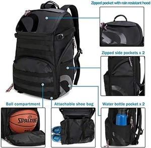 Bolsa de deporte juvenil impermeable personalizada, mochila de fútbol para fútbol, baloncesto con compartimento para zapatos - Product Image 4