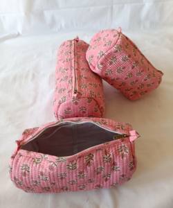 Medium Eco-Friendly Floral Pouch Cotton Cosmetic <b>Bag</b> <b>Waterproof</b> Wash <b>Bag</b> Zipper Hand Block Print Makeup Pouch Gifts for Her - Product Image 5