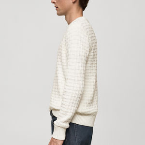 Pull en maille pour homme de haute qualité, décontracté et tendance, 100% coton, chaud, col rond, hiver, anti-froissement, respirant - Product Image 3