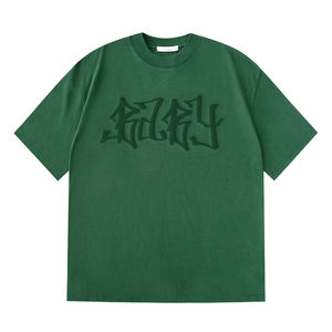 Personalizado para hombre Puff Imprimir Streetwear Tee OEM Fábrica de algodón de gran tamaño T Shirt 3D Raised Logo Design Shirt - Product Image 2