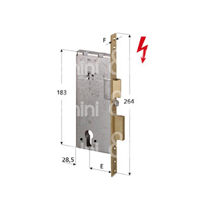 SERRURE À MORTICE ÉLECTRIQUE pour le bois Loquet et pêne dormant avec retour automatique 2 lancers Front et counterp. Dans le cylindre en laiton - Product Image 1