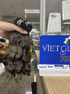 Cabello de trama ondulado natural de color gris natural 100% paquetes de tejido de cabello humano virgen vietnamita - Product Image 3