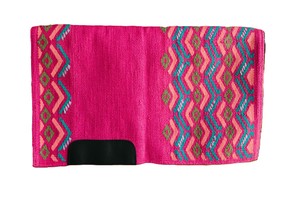 Vente en gros équestre 100% tapis de selle Western en feutre de laine mérinos avec design tissé coloré - Product Image 3