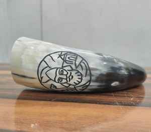 Logotipo personalizado cuerno para beber al por mayor cuerno para beber estilo vikingo cuerno para beber vidrio pulido artesanías naturales para Hotel hogar - Product Image 5